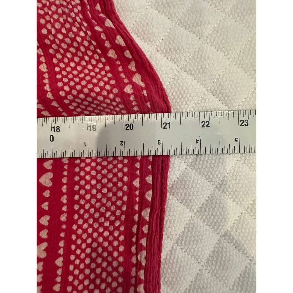 American Eagle Outfitters Pink Cotton Key Heart Print Scarf Wrap One Size